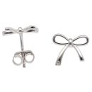 Silver Bow Cubic Zirconia Earrings