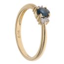 18ct Yellow Gold 0.06ct Diamond And Sapphire Ring