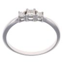 9ct White Gold 0.25ct Princess Cut Diamond Trilogy Ring