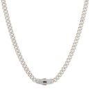 14ct Yellow Gold Monaco Curb Classic Cubic Zirconia Pave Lock Chain 18"
