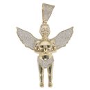 9ct Yellow Gold Cherub Cubic Zirconia Pendant