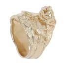 9ct Yellow Gold Patterned Saddle Ring