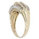 9ct Yellow Gold 1.00ct Three Row Diamond Fancy Ring