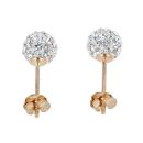 9ct Yellow Gold Crystal Stud Earrings