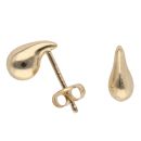 9ct Yellow Gold Rounded Tear Drop Stud Earrings