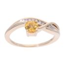 9ct Yellow Gold Created Citrine And Diamond Fancy Ring