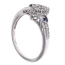 9ct White Gold 0.33ct Diamond And Sapphire Cluster Ring