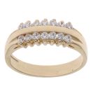 9ct Yellow Gold Cubic Zirconia Two Row Ring