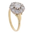 18ct Yellow Gold 1.50ct Diamond Cluster Ring