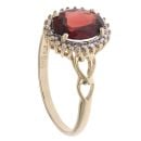 9ct Yellow And White Gold 0.02ct Diamond And Garnet Cluster Ring