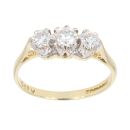 18ct Yellow Gold 0.55ct Diamond Trilogy Ring