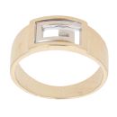 9ct Yellow And White Gold Greek Key Signet Ring