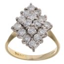 14ct Yellow Gold 1.20ct Diamond Cluster Ring