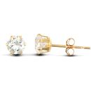 9ct Yellow Gold Cubic Zirconia Claw Set Studs