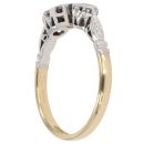 18ct Yellow Gold 0.10ct Brilliant Cut Diamond Trilogy Ring