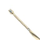 14ct Yellow Gold Monaco ID Curb Plain Lock Blue Enamel Bracelet 5.5"