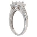 9ct White Gold 0.50ct Princess And Brilliant Cut Diamond Cluster Ring