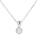 18ct White Gold 0.20ct Diamond Single Stone Pendant And Chain 16"