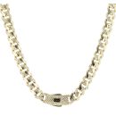 14ct Yellow Gold Monaco Patterned Curb Alternate Flex Lock Chain 24"