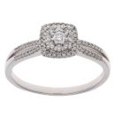 9ct White Gold 0.55ct Brilliant Cut Diamond Cluster Ring
