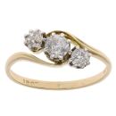 18ct Yellow Gold 0.60ct Brilliant Cut Diamond Trilogy Ring