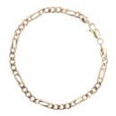 9ct Yellow Gold Figaro Bracelet 7"