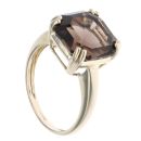 9ct Yellow Gold Smoky Quartz Single Stone Ring