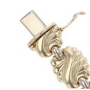 9ct Yellow and White Gold Fan Patterned Fancy Bracelet 7.5"