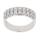 18ct White Gold 0.35ct Brilliant Cut Diamond Two Row Ring