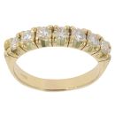 18ct Yellow Gold 0.75ct Brilliant Cut Diamond Half Eternity Ring
