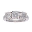 18ct White Gold 3.23ct Diamond Trilogy Ring