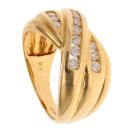 18ct Yellow Gold 0.50ct Brilliant Cut Diamond Crossover Ring