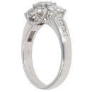 18ct White Gold 2.90ct Brilliant Cut Diamond Trilogy Ring
