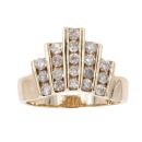 9ct Yellow Gold 1.00ct Brilliant Cut Diamond Cluster Ring
