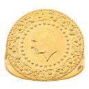14ct Yellow Gold Turkish Coin Ring