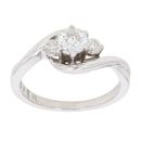 Palladium 0.50ct Brilliant Cut Diamond Trilogy Ring
