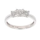 9ct White Gold 0.25ct Diamond Triple Cluster Ring