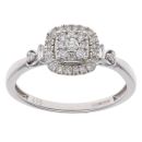 9ct White Gold 0.27ct Brilliant Cut Diamond Cluster Ring