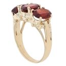 9ct Yellow Gold Garnet Three Stone Ring