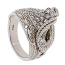 Silver Cubic Zirconia Saddle Ring by Icesia