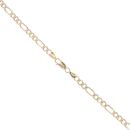 9ct Yellow And White Gold Diamond Cut Figaro Chain 22"