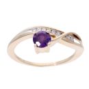 9ct Yellow Gold Created Amethyst And Diamond Fancy Ring