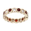 9ct Yellow Gold Cubic Zirconia And Garnet Ring
