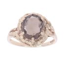 9ct Yellow Gold Smoky Quartz Single Stone Ring