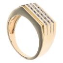 9ct Yellow and White Gold 0.25ct Brilliant Round Diamond Signet Ring