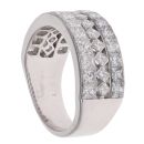 18ct White Gold 3.50ct Princess Cut Diamond Three Row Ring