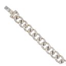 9ct Yellow And White Gold 1.25ct Brilliant Cut Diamond Curb Bracelet 7"