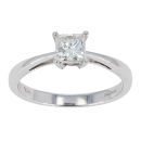 18ct White Gold Princess Cut 0.50ct Diamond Solitaire Ring