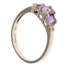 9ct Yellow Gold 0.05ct Diamond And Amethyst Ring