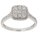 9ct White Gold 0.40ct Brilliant Cut Diamond Cluster Ring